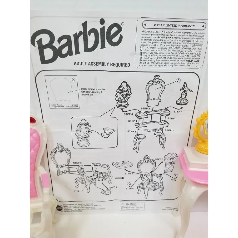 Vintage 1998 Barbie Romantic Princess Parlor Playset Mattel Complete No Box